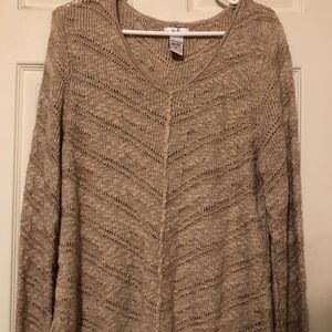 Beautiful open stitch tan sweater XL